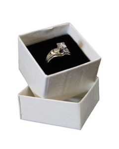 White Swirl Jewelry Boxes, 1-5/8" x 1-5/8" x 1-1/4"