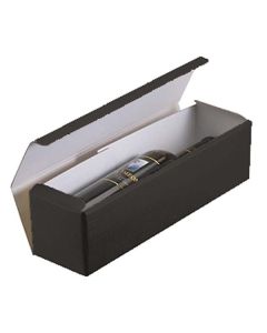 Italian Wine Packaging, 1 Bottle Box, "Nero" Matte Black Linen