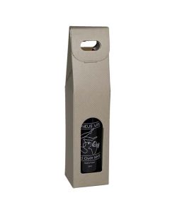 Italian Wine Packaging, 1 Bottle Carrier, "Grigio" Gray Groove