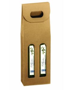 Natural Kraft Olive Oil/Vinegar Bottle Carrier, 4-1/4" x 2-1/8" x 12"