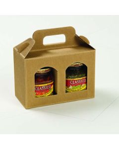 Portavasetti Jar Carriers with Windows, Avana, 6-5/8" x 3-1/8" x 4-11/16"