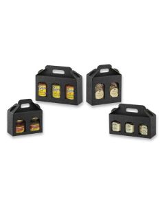 Portavasetti Jar Carriers with Windows, Nero