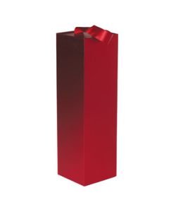 Gift Box Ribbon Handle Red Gloss, 4" x 13.5" x 4"