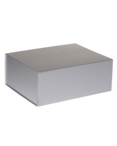 Gift Box Magnet Closure Metallic Silver Matte, 10" x 8" x 4"