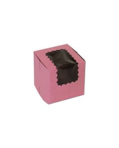 Window Cup Cake Boxes, Strawberry, 4" x 4" x 4"