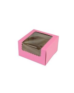 Window Cup Cake Boxes, Strawberry, 7" x 7" x 4"