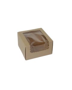 Window Cup Cake Boxes, 7" x 7" x 4"