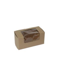 Window Cup Cake Boxes, Chocolate, 8" x 4" x 4"