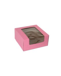 Window Cup Cake Boxes, Strawberry, 8" x 8" x 4"