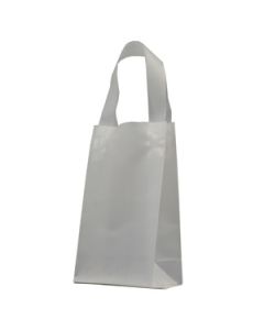 Clear Frosted Shoppers with Loop Handles, 5" x 3" x 8" x 3"