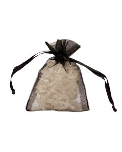 Flat Organza Bags, Black, 3" x 4"
