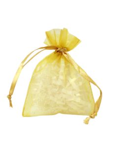 Flat Organza Bags, Gold, 3" x 4"