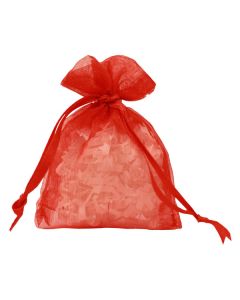 Flat Organza Bags, Red, 3" x 4"