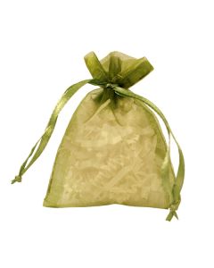 Flat Organza Bags, Olive, 3" x 4"