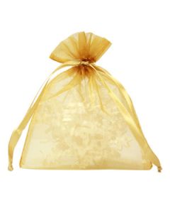 Flat Organza Bags, Gold, 4" x 5"