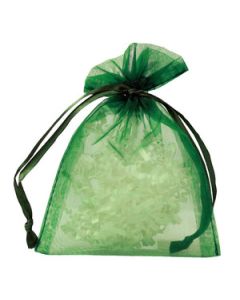 Flat Organza Bags, Hunter Green, 4" x 5"