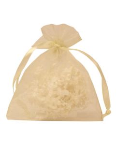 Flat Organza Bags, Ivory, 4" x 5"