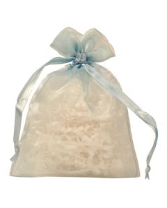 Flat Organza Bags, Light Blue, 4" x 5"