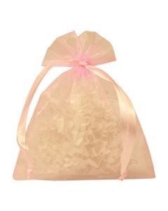 Flat Organza Bags, Light Pink, 4" x 5"