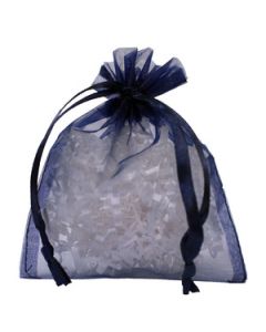 Flat Organza Bags, Navy, 4" x 5"