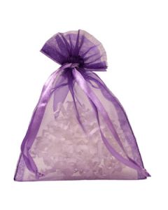 Flat Organza Bags, Purple, 4" x 5"