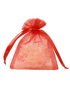 Flat Organza Bags, Red, 4" x 5"
