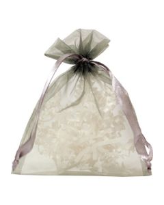 Flat Organza Bags, Silver, 4" x 5"
