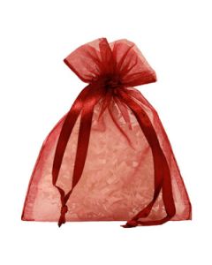 Flat Organza Bags, Burgundy, 4" x 5"