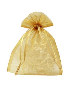Flat Organza Bags, Gold, 5" x 6"