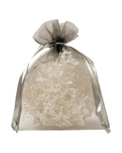 Flat Organza Bags, Silver, 5" x 6"