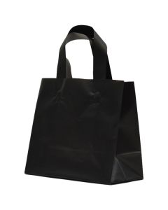 Black Frosted Shoppers with Loop Handles, 8" x 4" x 7" x 4"