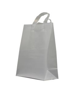 Clear Frosted Shoppers with Loop Handles, 10" x 5" x 13" x 5"