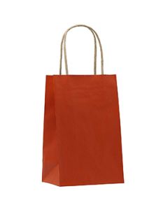 Terra Cotta, Small Shadow Stripe Paper Shopping Bags, 5-1/2" x 3-1/4" x 8-3/8" (Gem)