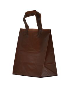 Espresso Frosted Shoppers with Loop Handles, 8" x 5" x 10" x 5"