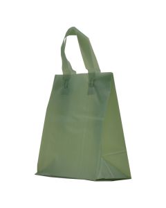 Sage Frosted Shoppers with Loop Handles, 8" x 5" x 10" x 5"