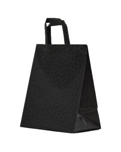 Black Mosaic, Pattern Frosted Shoppers with Handles, 8" x 5" x 10" x 5"
