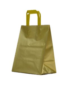 Gold, Medium Precious Metal Shoppers with Handles