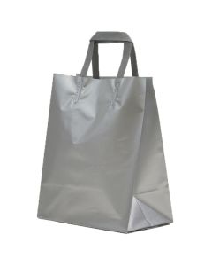 Silver, Medium Precious Metal Shoppers with Handles