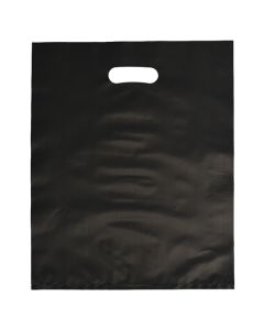 Black, Frosted Merchandise Bags, 12" x 15"