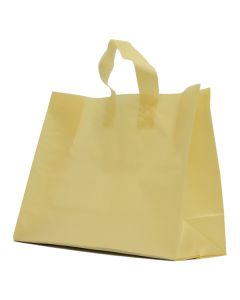Chamois Frosted Shoppers with Loop Handles, 16" x 6" x 12" x 6"