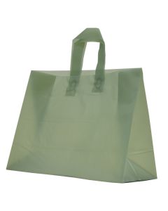 Sage Frosted Shoppers with Loop Handles, 16" x 6" x 12" x 6"