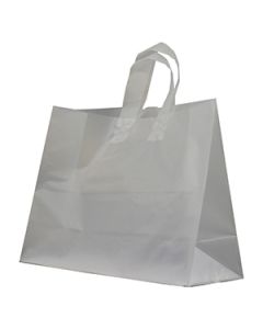 Clear Frosted Shoppers with Loop Handles, 16" x 6" x 12" x 6"