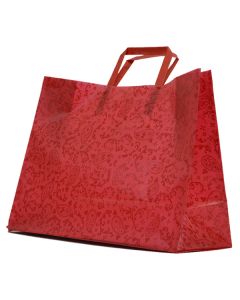 Red Paisley, Pattern Frosted Shoppers with Handles, 16" x 6" x 12" x 6"