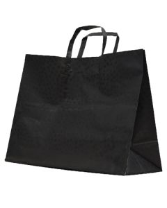 Black Mosaic, Pattern Frosted Shoppers with Handles, 16" x 6" x 12" x 6"