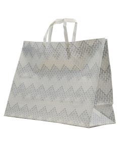Chevron, Pattern Frosted Shoppers with Handles, 16" x 6" x 12" x 6"