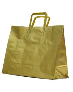 Gold, Large Precious Metal Shoppers with Handles