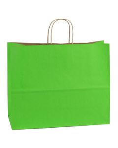 Apple Green, Large Shadow Stripe Paper Shopping Bags, 16" x 6" x 13" (Vogue)