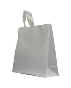 Clear Frosted Shoppers with Loop Handles, 16" x 6" x 16" x 6"