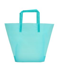 Aqua, Medium Frosted Trapezoid Shaped Bags