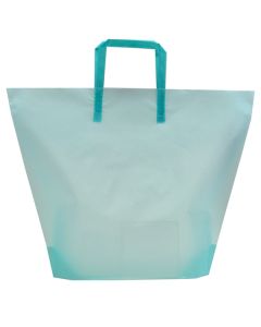 Aqua, Large Frosted Trapezoid Shaped Bags
